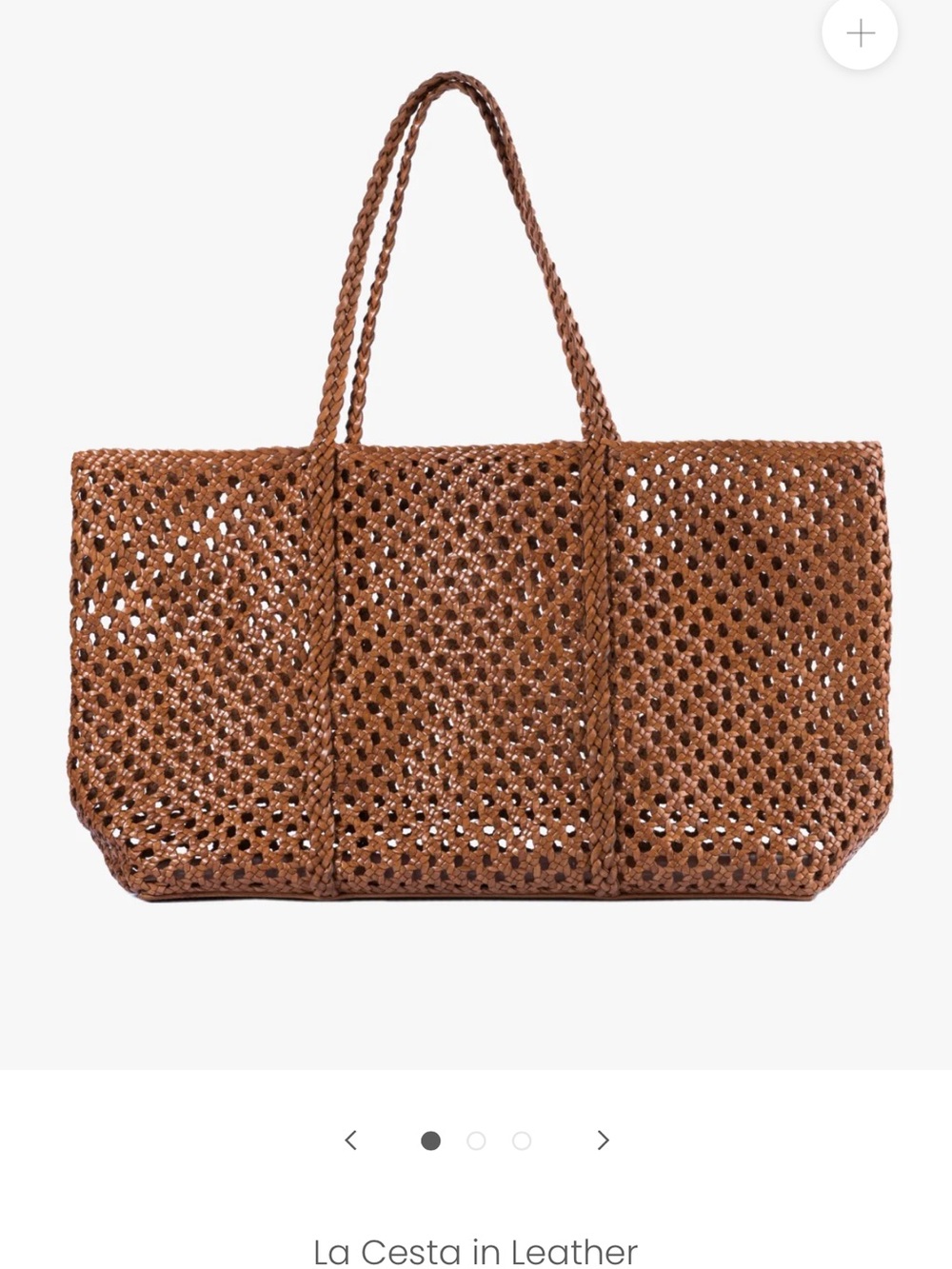 Woven Leather Tote Bag in Brown